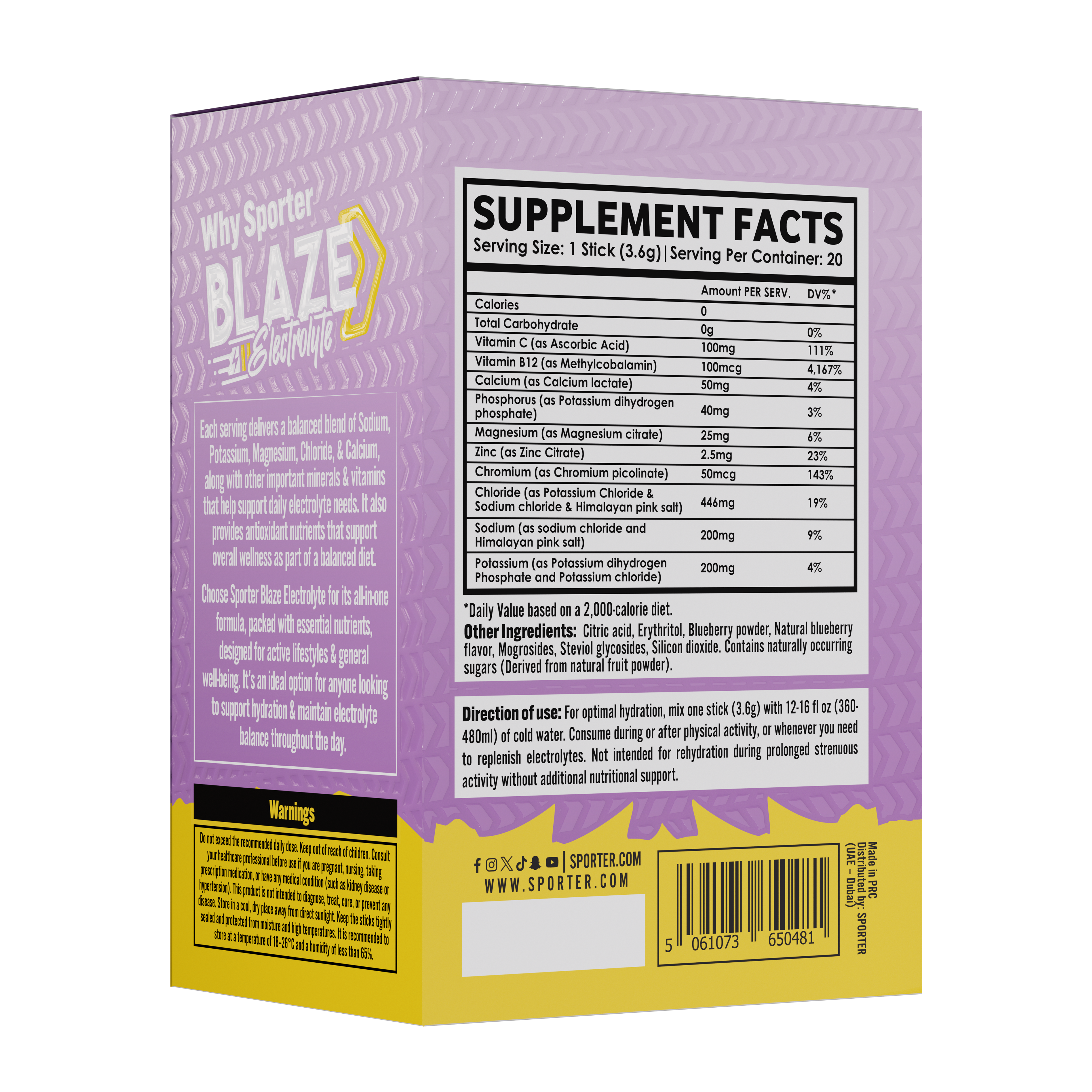 Sporter - Blaze Electrolyte - 20 Sticks