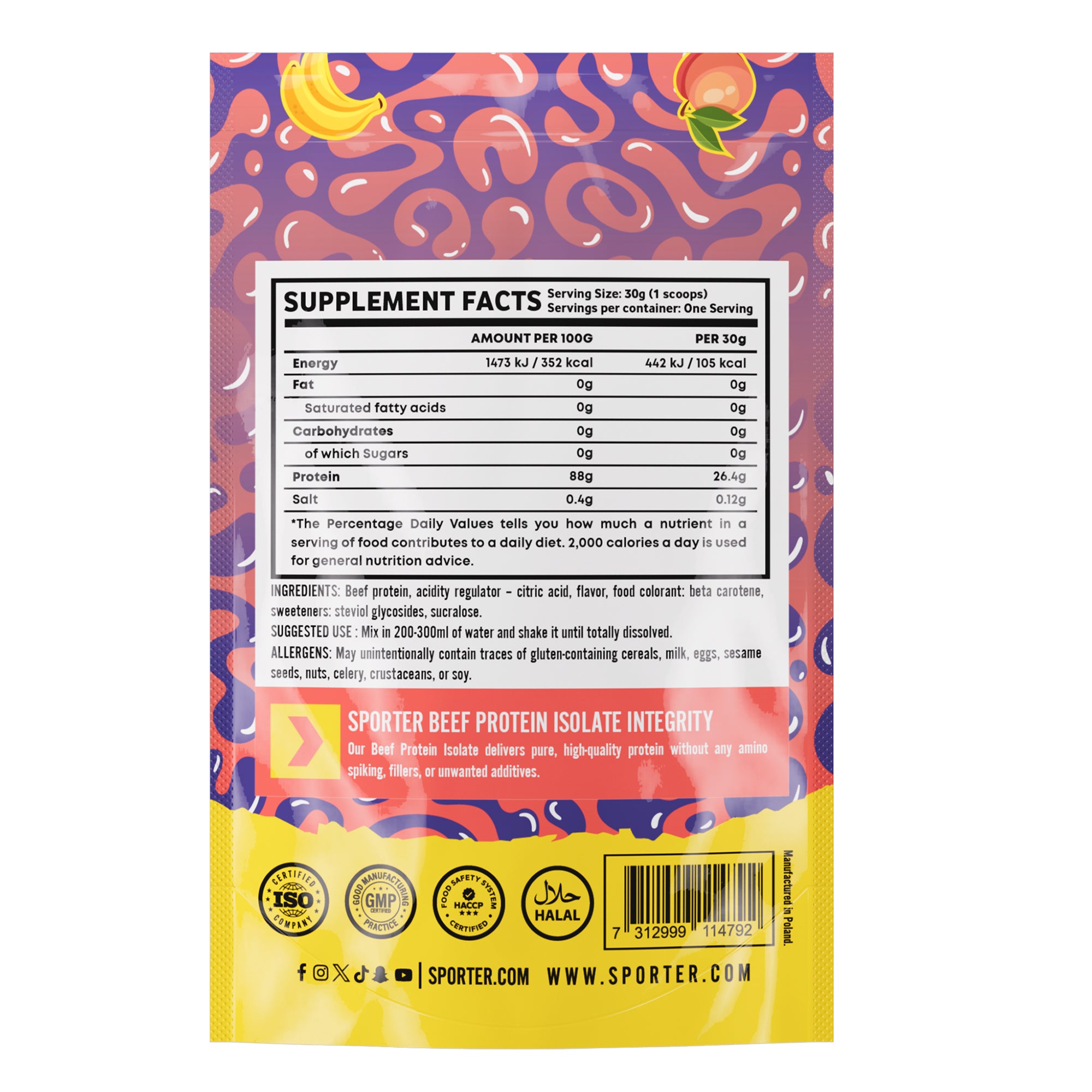 Sporter - Beef Protein Isolate Sachet