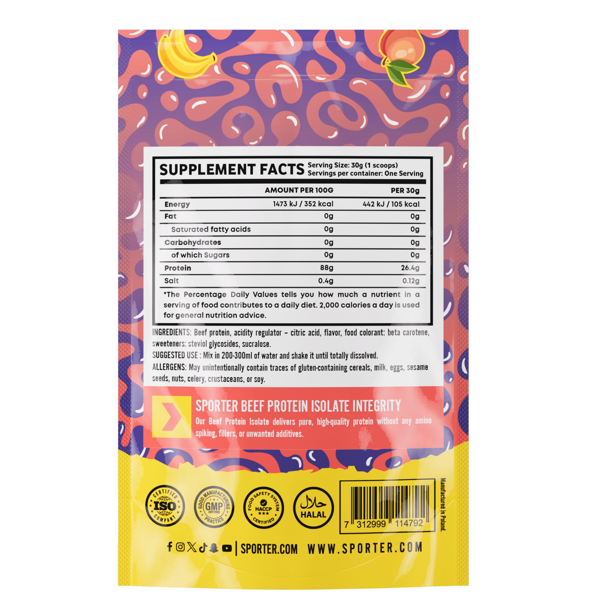 Sporter - Beef Protein Isolate Sachet