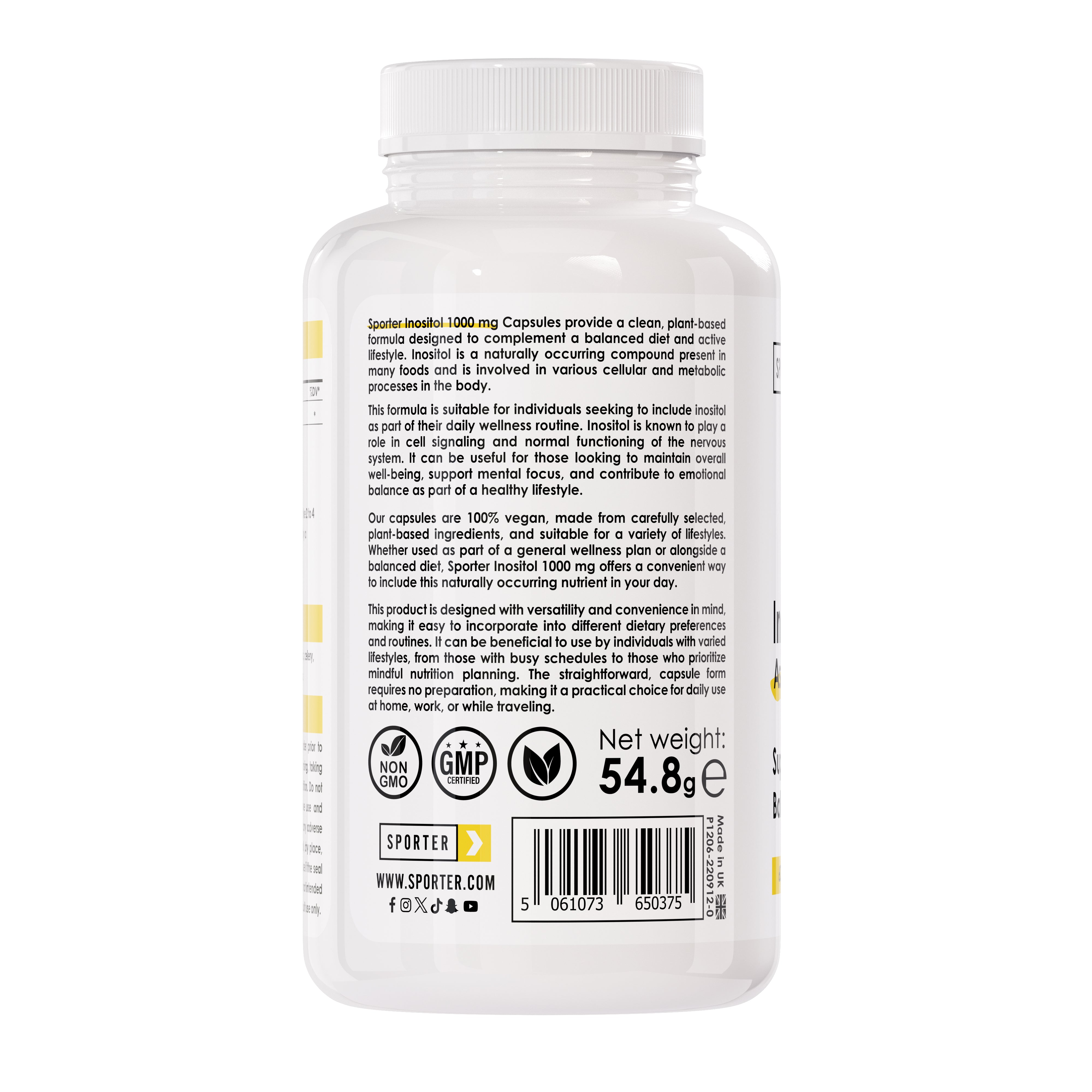Sporter - Inositol 1000mg - As Myo-Inositol