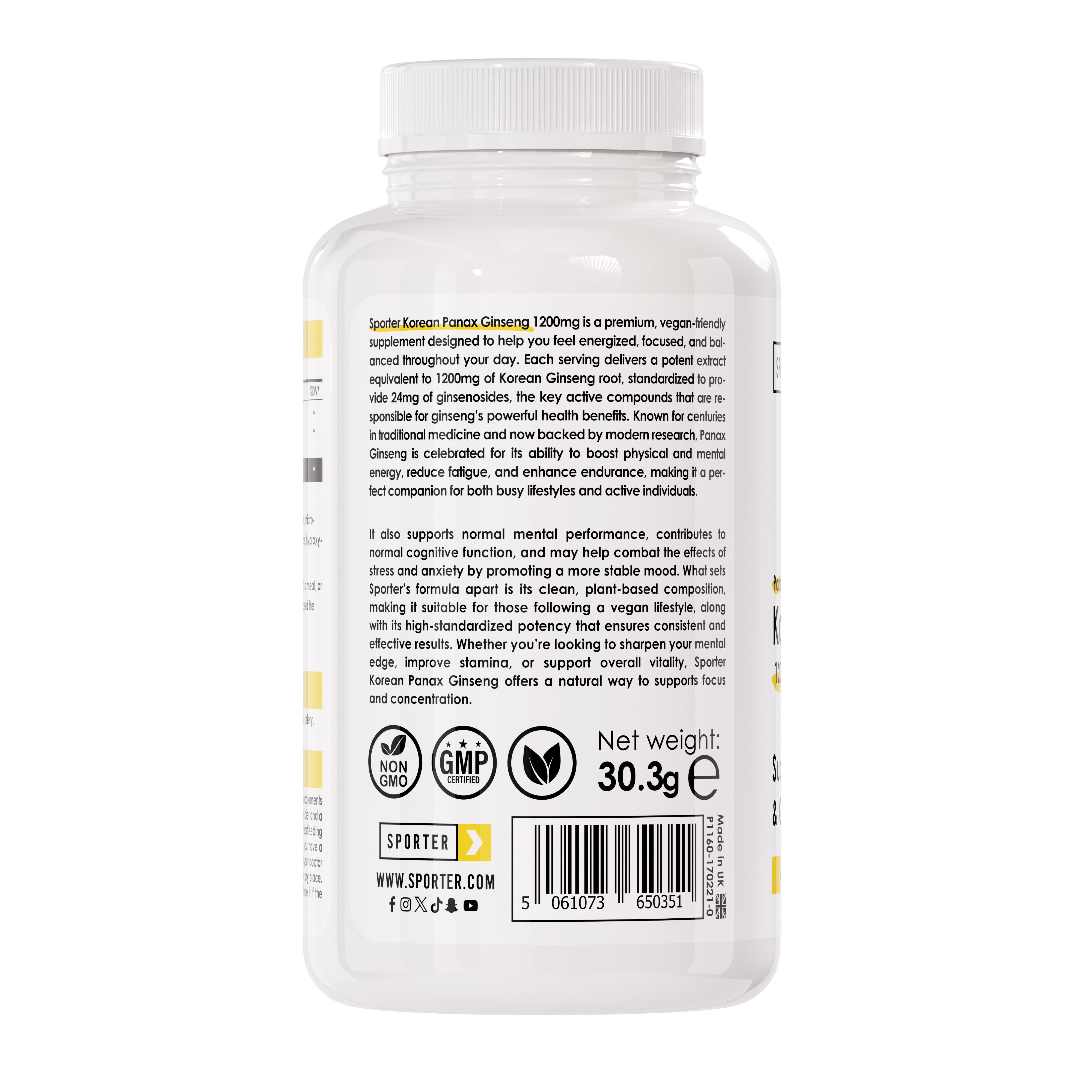 Sporter - Korean Ginseng 1200mg