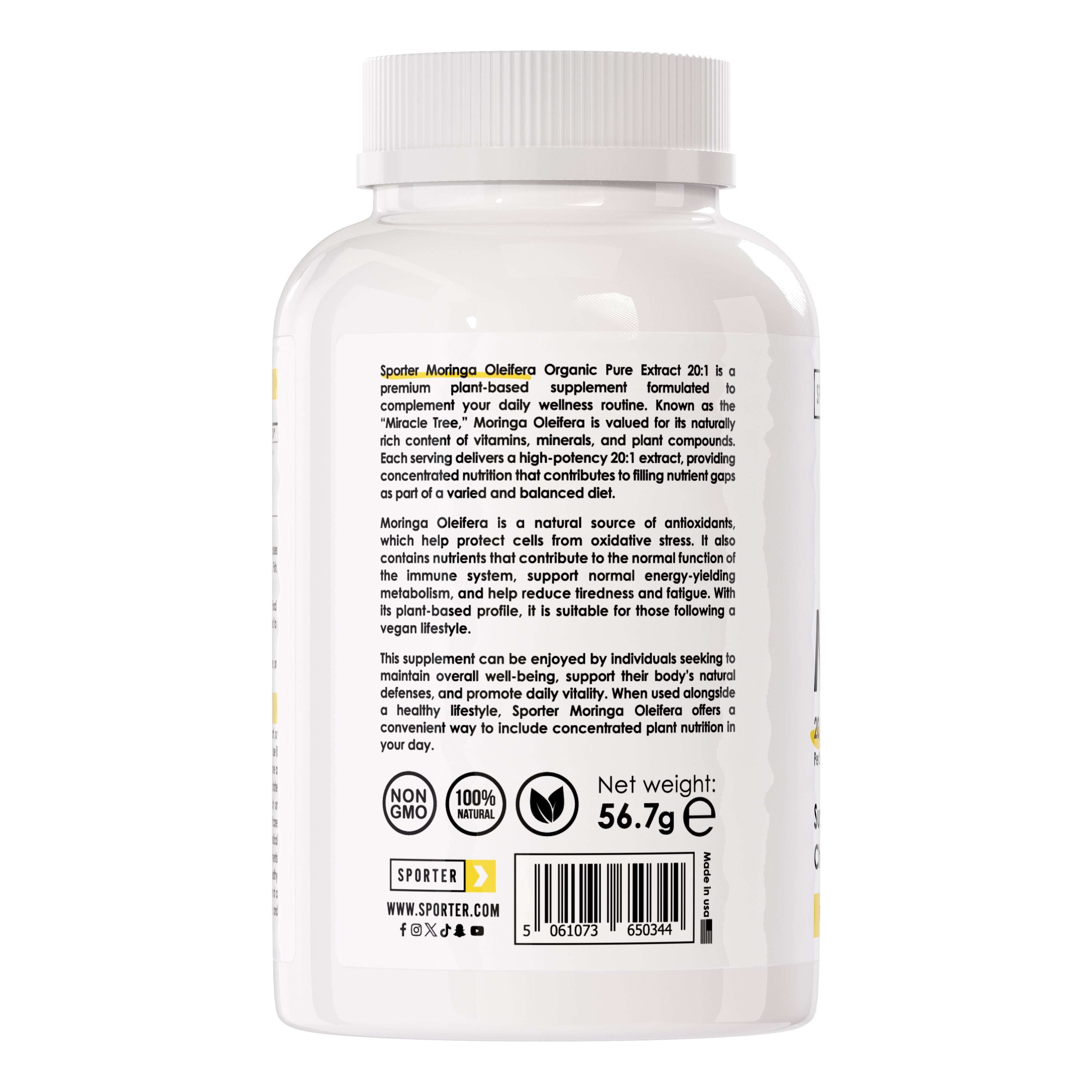 Sporter - Moringa 20.000mg Extract Equivalent