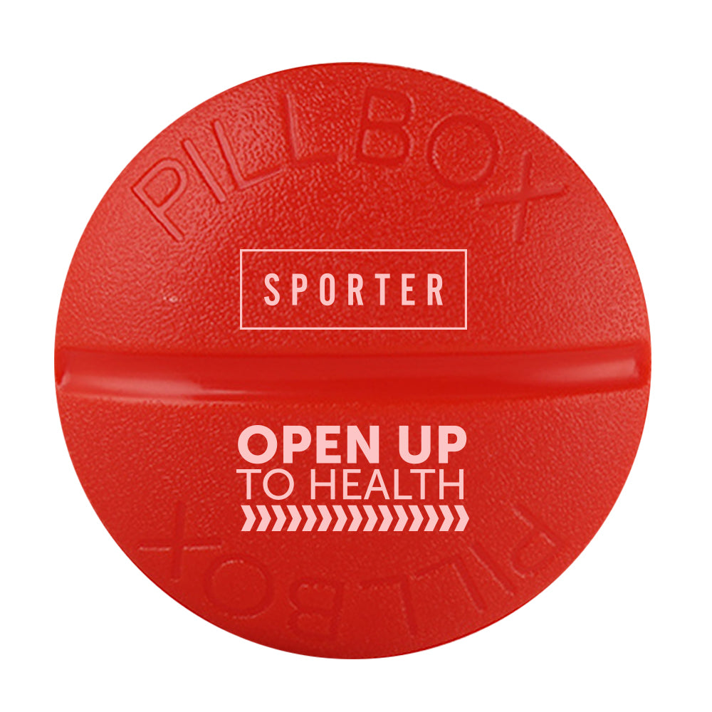 Sporter - Round Pill Box - 4 Parts - Red