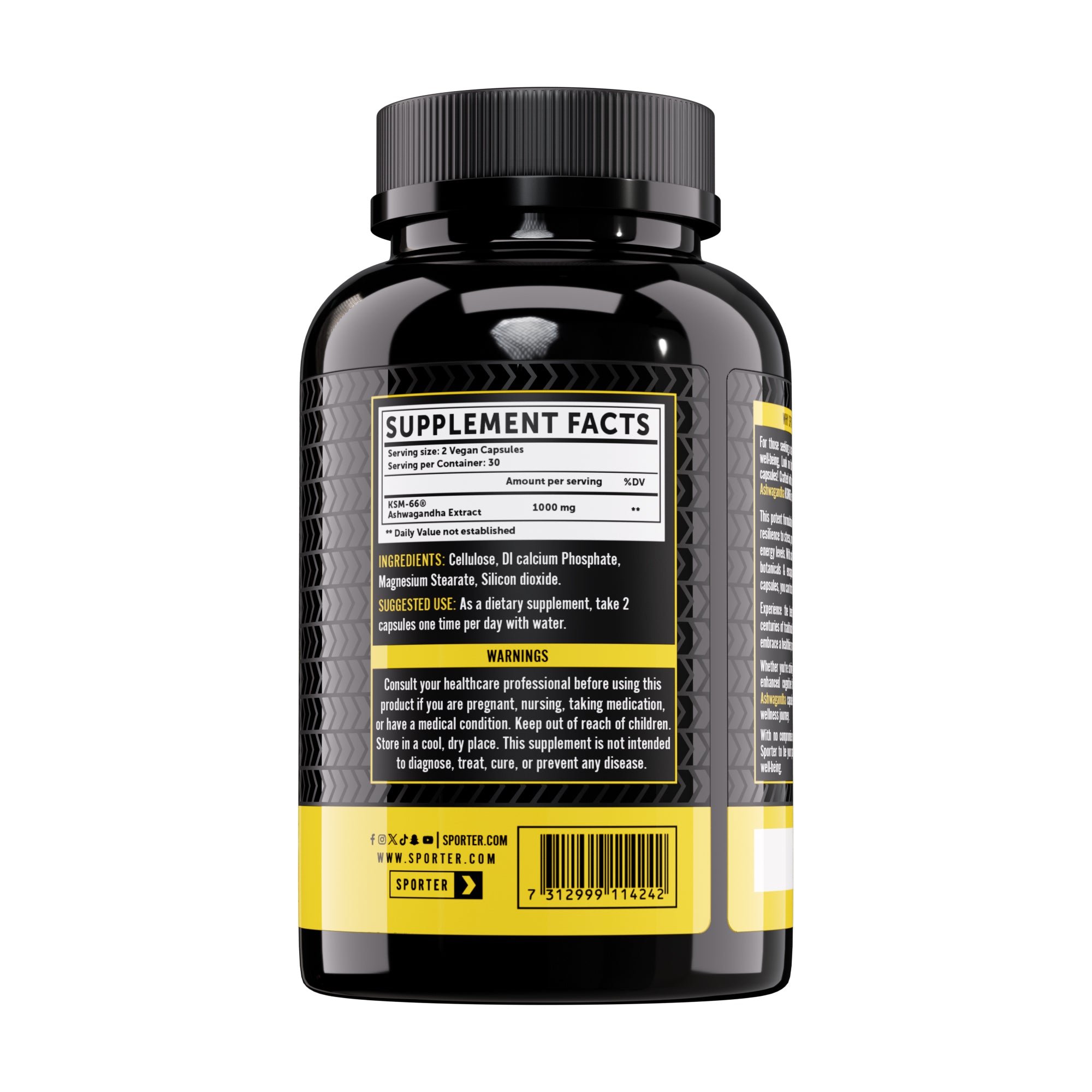 Sporter - Ashwagandha KSM-66 (1000mg, 60 Capsules)