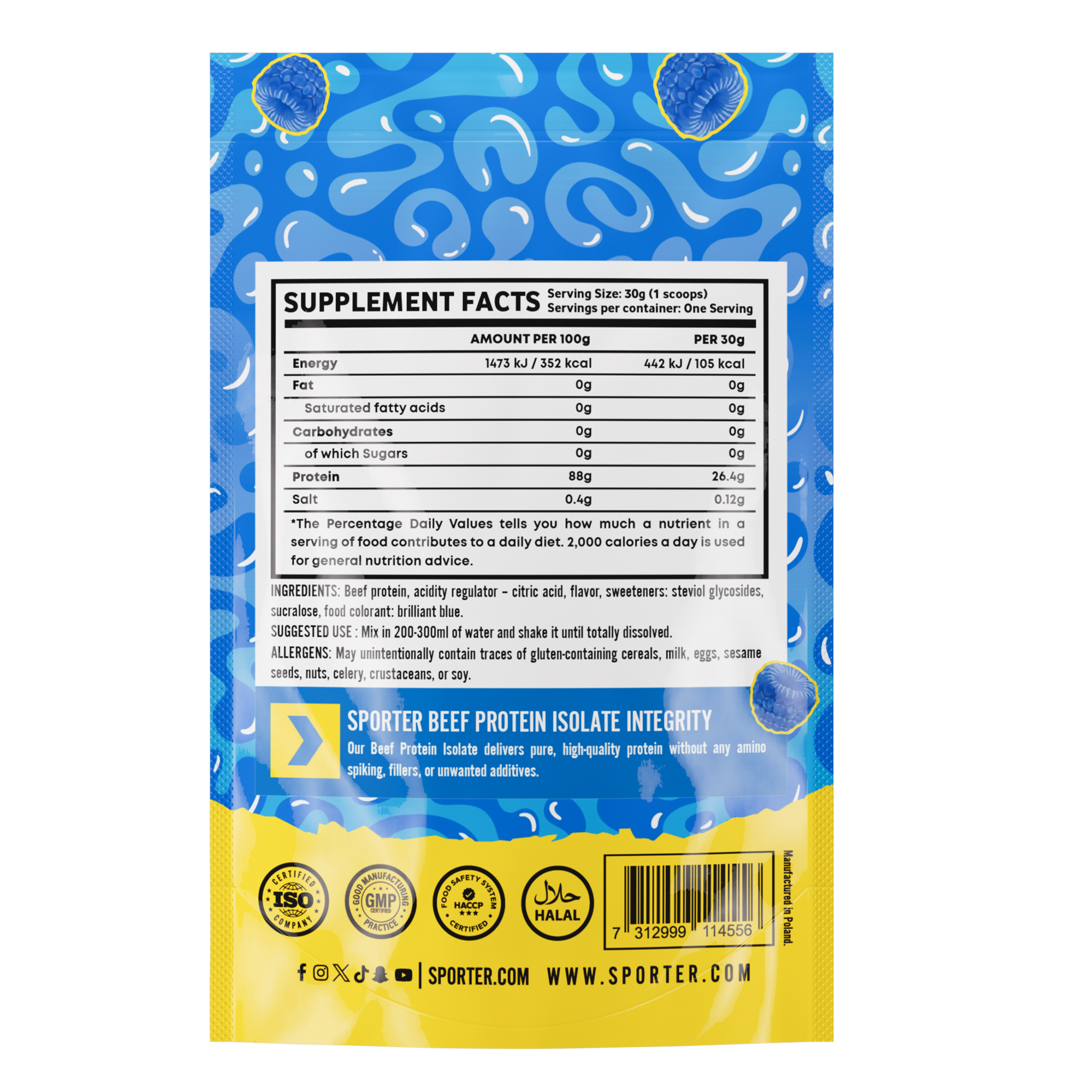 Sporter - Beef Protein Isolate Sachet