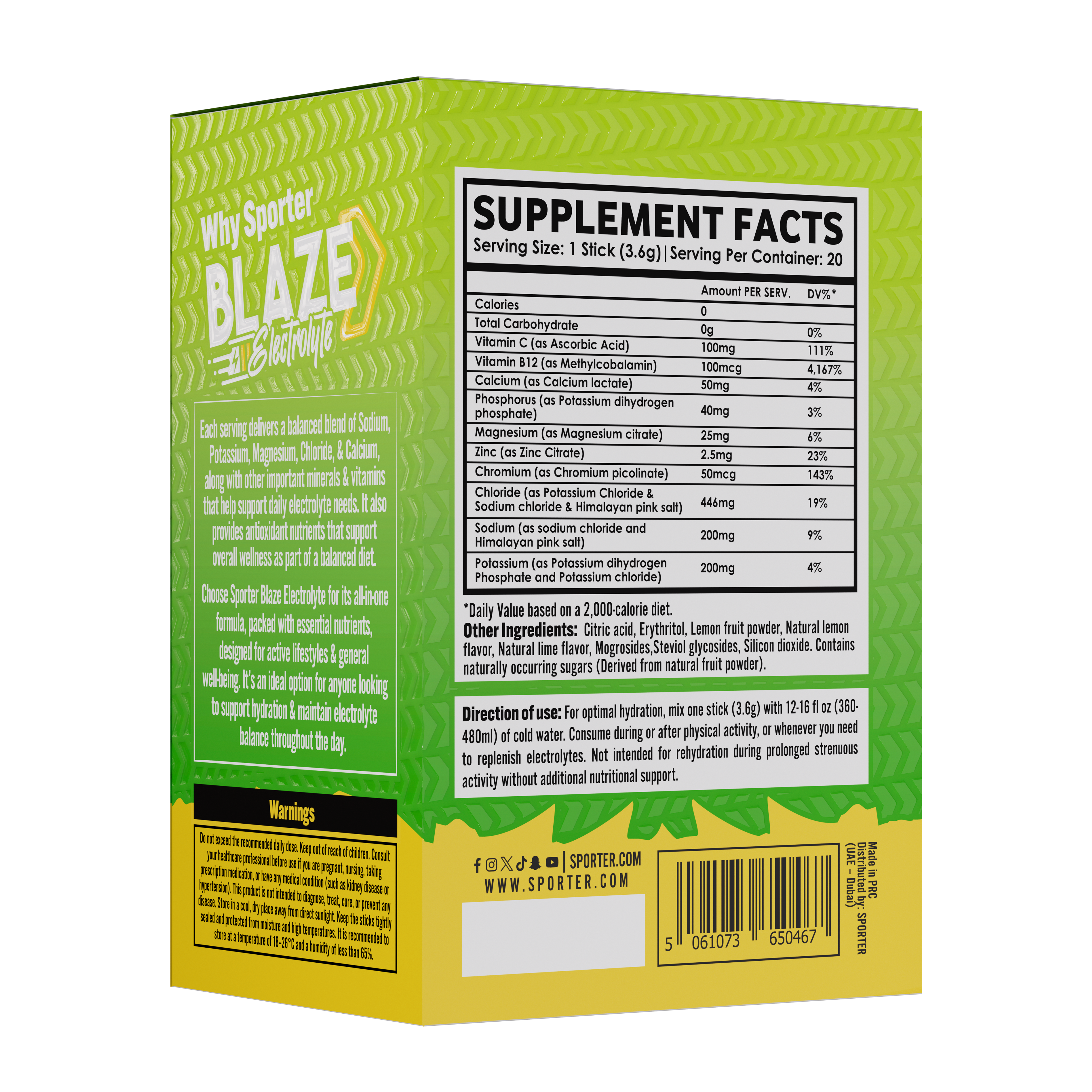 Sporter - Blaze Electrolyte - 20 Sticks