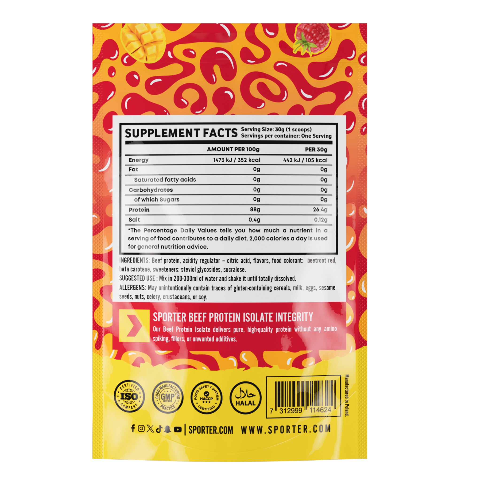 Sporter - Beef Protein Isolate Sachet