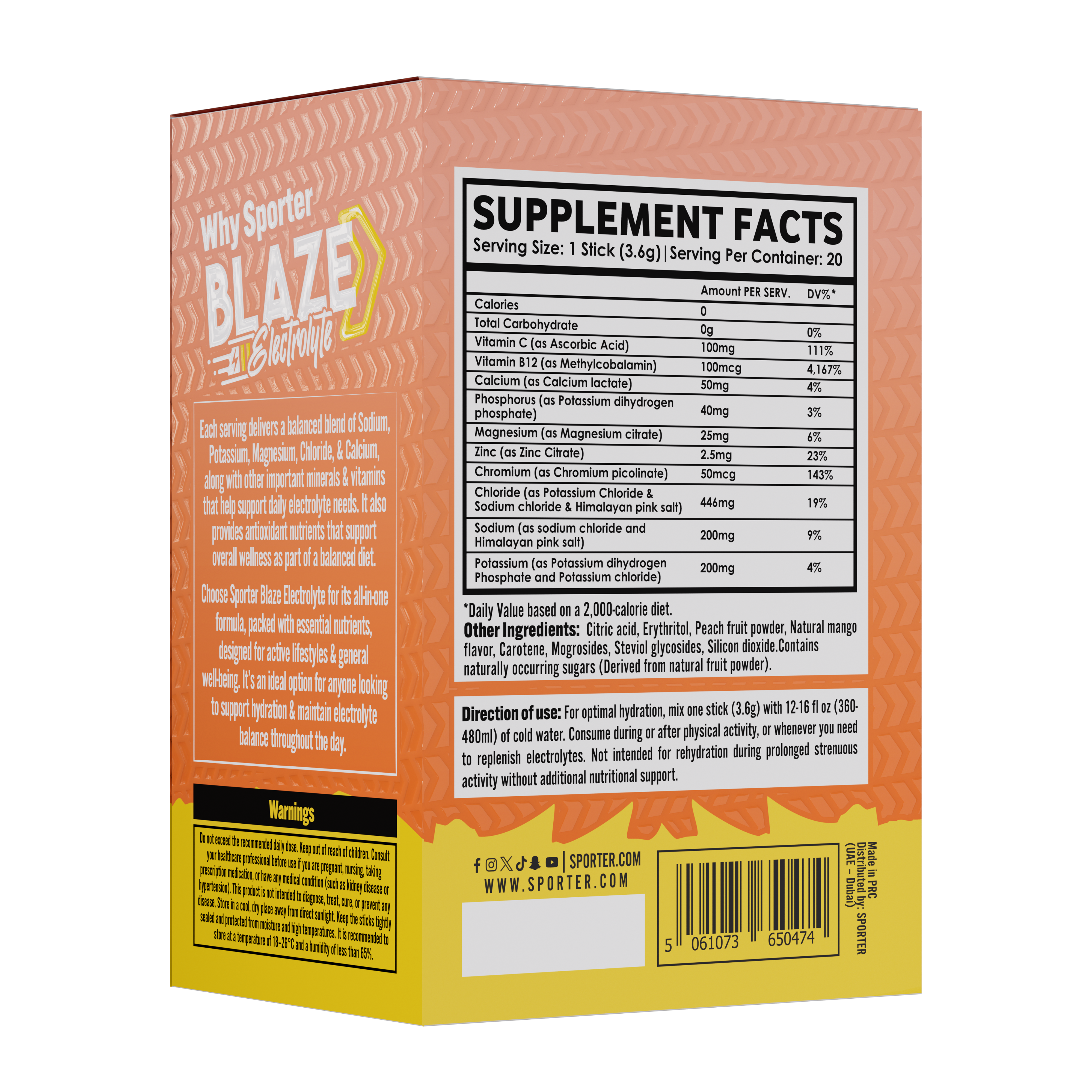 Sporter - Blaze Electrolyte - 20 Sticks
